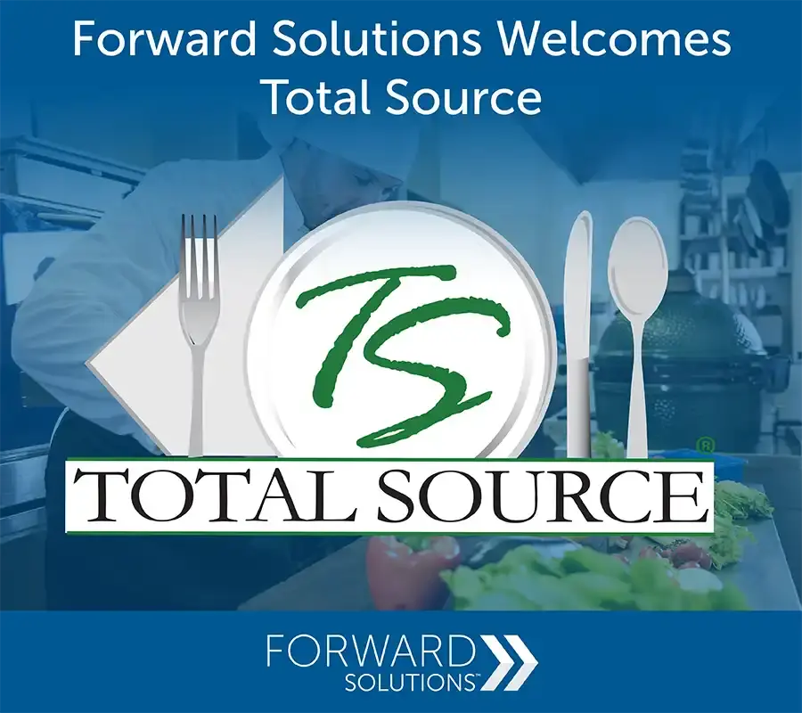 Forward Solutions Strengthens Foodservice Offering with Total Source, representing the addition of Total Source commercial foodservice equipment to Curate.